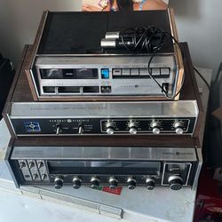 Vintage GE AM/FM Stereo Receiver + Amplifier +Stereo Cassette Recorder
