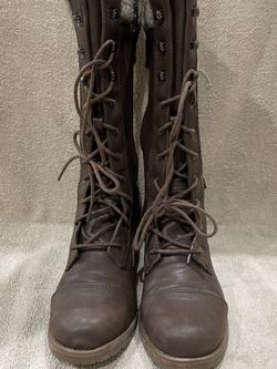 Side Zipper And Front Lace Boot