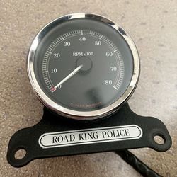 Harley Road King Police OEM Tachometer Gauge w/ Bracket