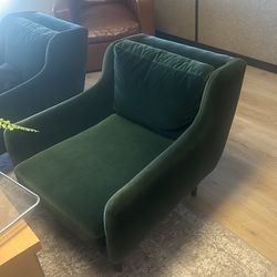 Velvet green Accent Chairs