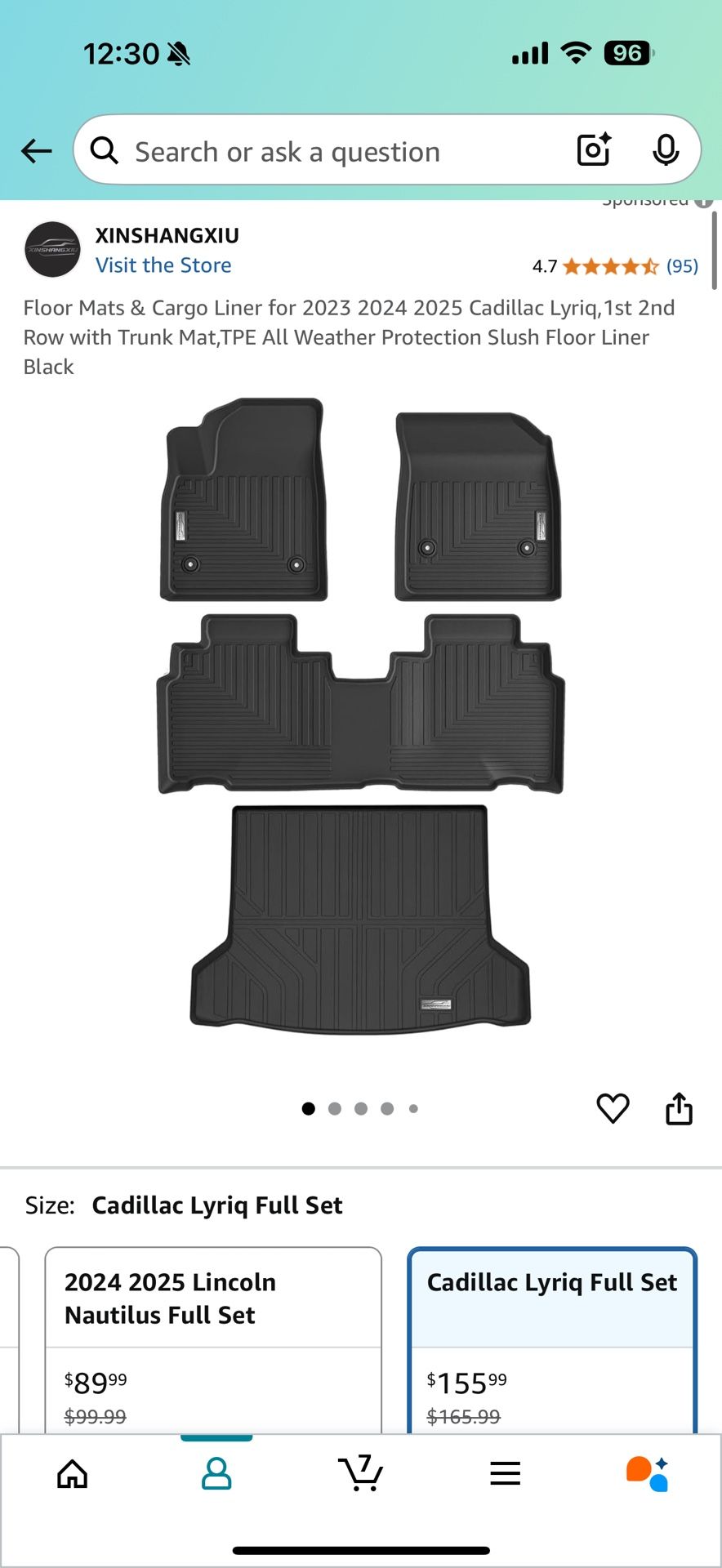 All Weather Floor Mat & Cargo Cover for 2023-2025 Cadillac Lyriq