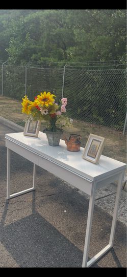 Modern white desk  (47”w x 30”h x 16”d )