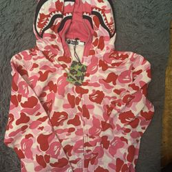 Pink Bape Shark Hoodie 