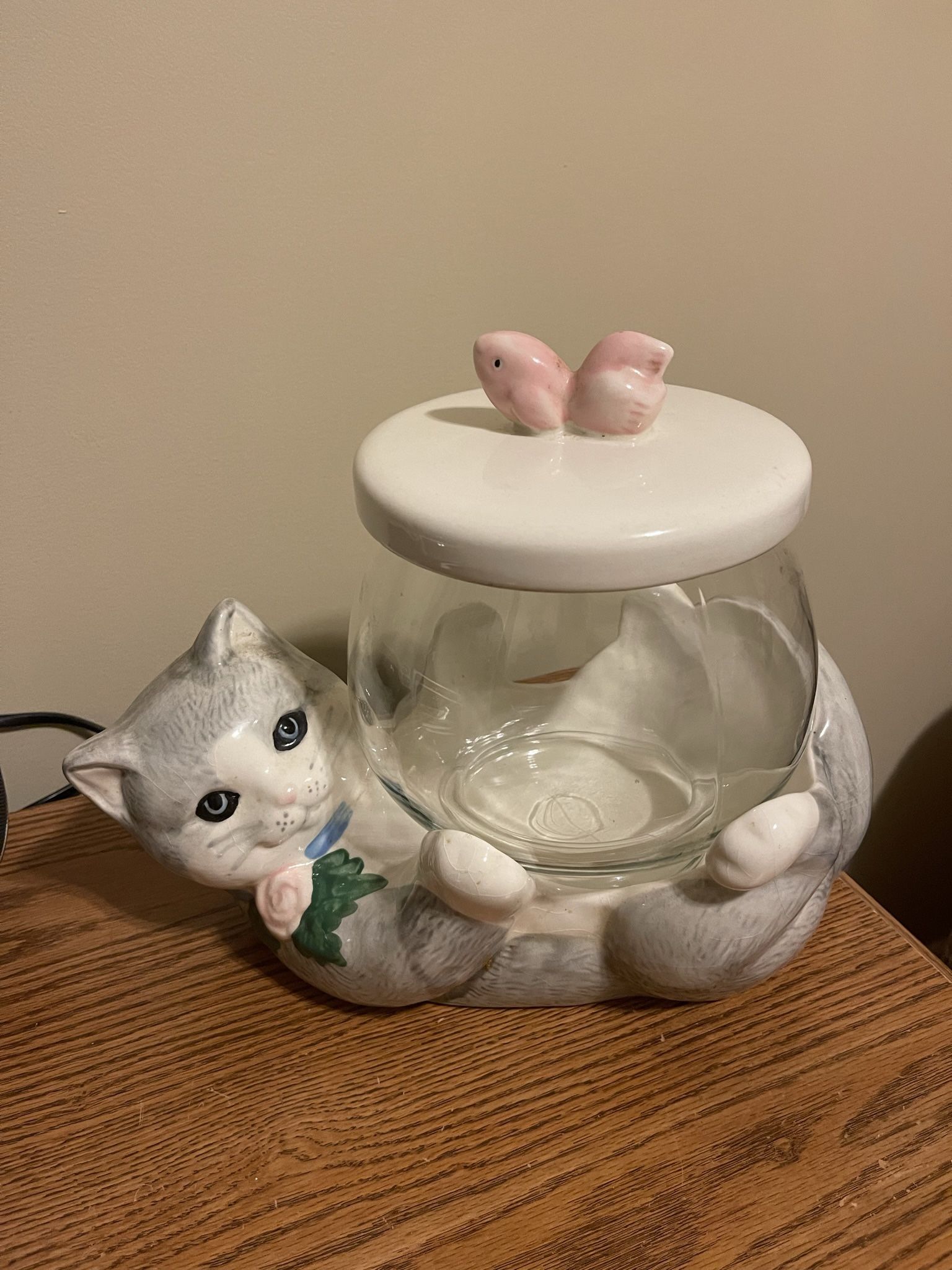 Vintage Glass Cookie Jar