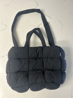 New Black Puffer Tote Bag Purse