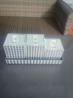 Glass mirror storage boxes
