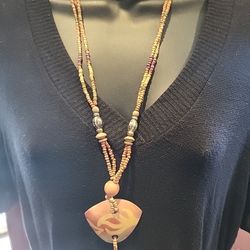 Necklace Beaded Earthtones
