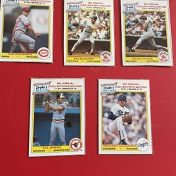 Lot of 5 Drakes Baseball cards - hand cut 1986