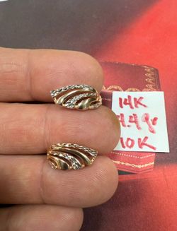 10K Solid Gold Earrings For Wedding 4.4Gr