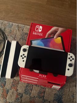 Nintendo Switch OLED Model 64GB White Joy-Con w/ Dock, Cables & Box