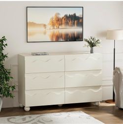 Brand New Cream White 6 Drawer Dresser Factory Sealed