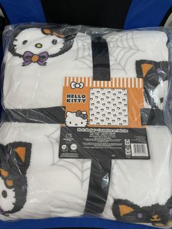 Hello Kitty Halloween Black Cat Queen Sized Blanket
