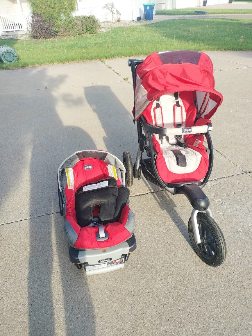 Chicco Activ3 Jogging Travel System Stroller + Car Seat + Base Snapdragon