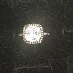 Smoky Quartz Princess Cut Ring