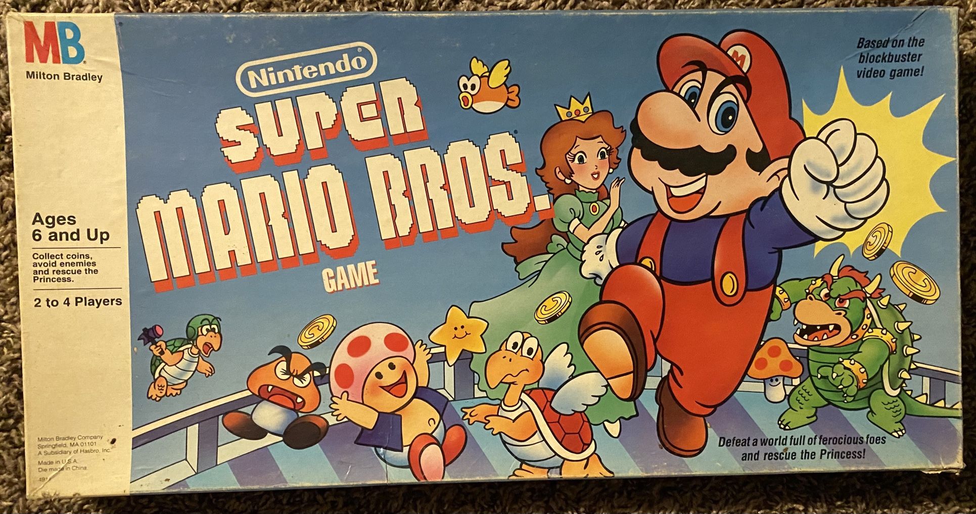 Vintage 1988 Milton Bradley Nintendo Super Mario Bros Board Game