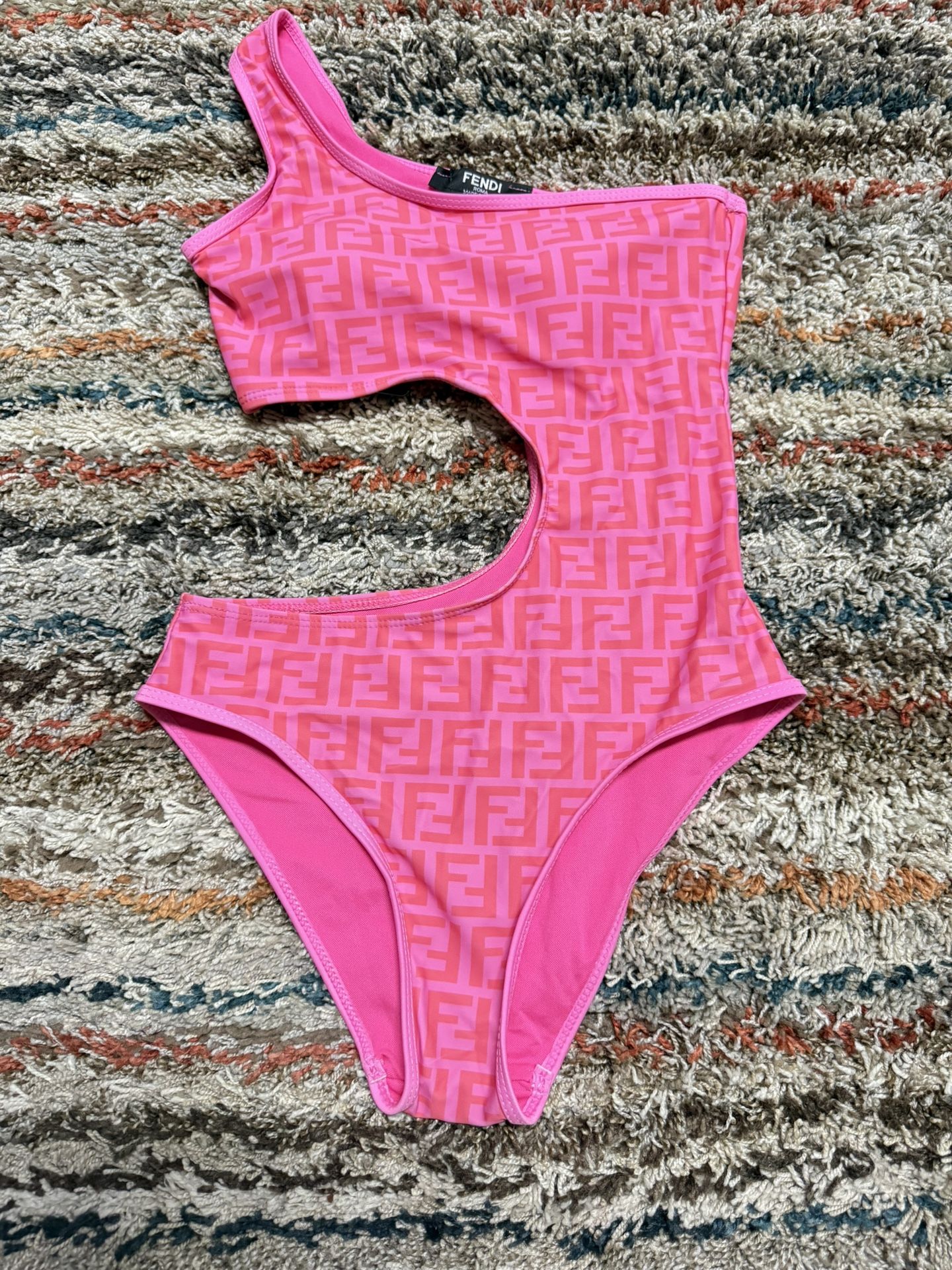 FENDI Logo Pink Swimsuit One Piece Size M