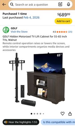 Make Offer-Motorized TV Lift Cabinet