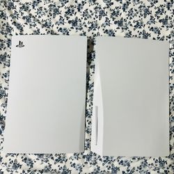 Disc Edition Face Plates Cover Skins Shell Panels for PS5 Console, Accessories for PlayStation 5 Protective Shell Replacement Faceplate (White)