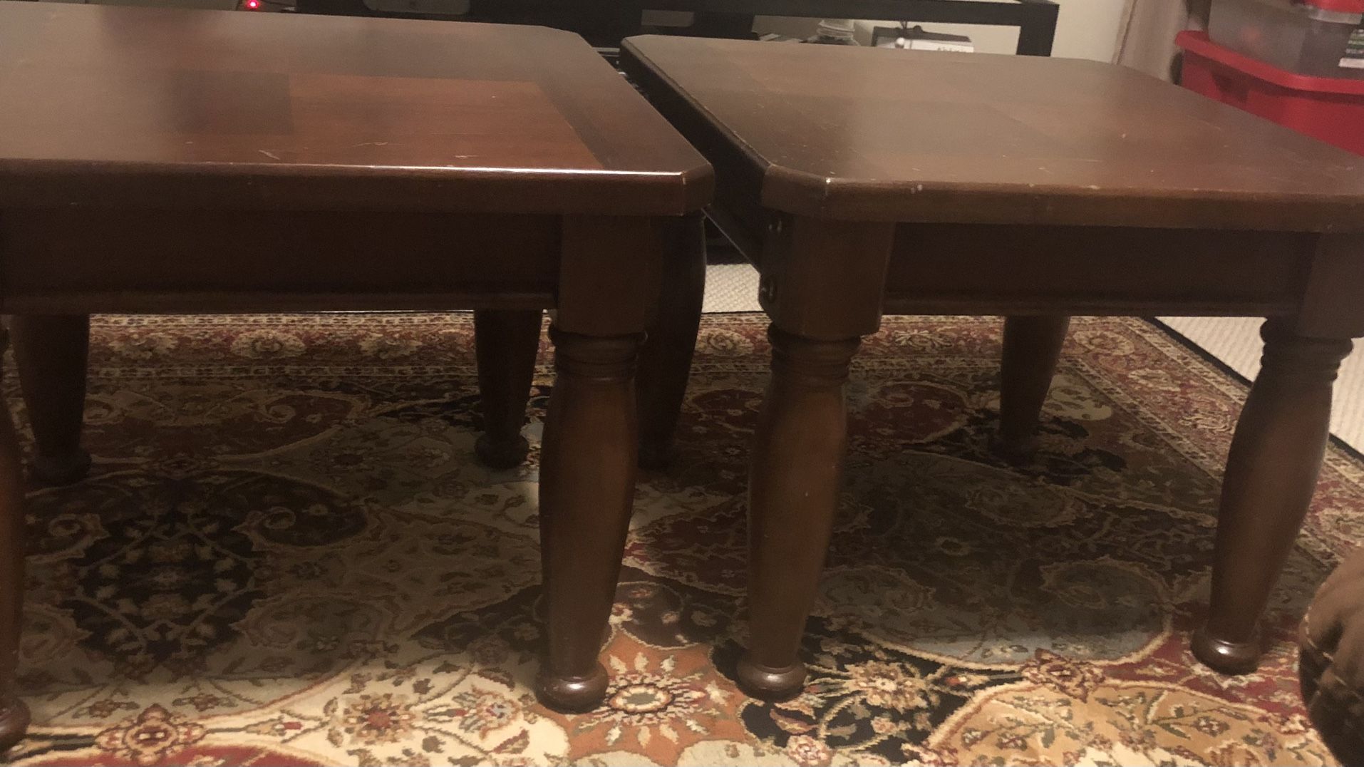 2 wooden side tables for sale.