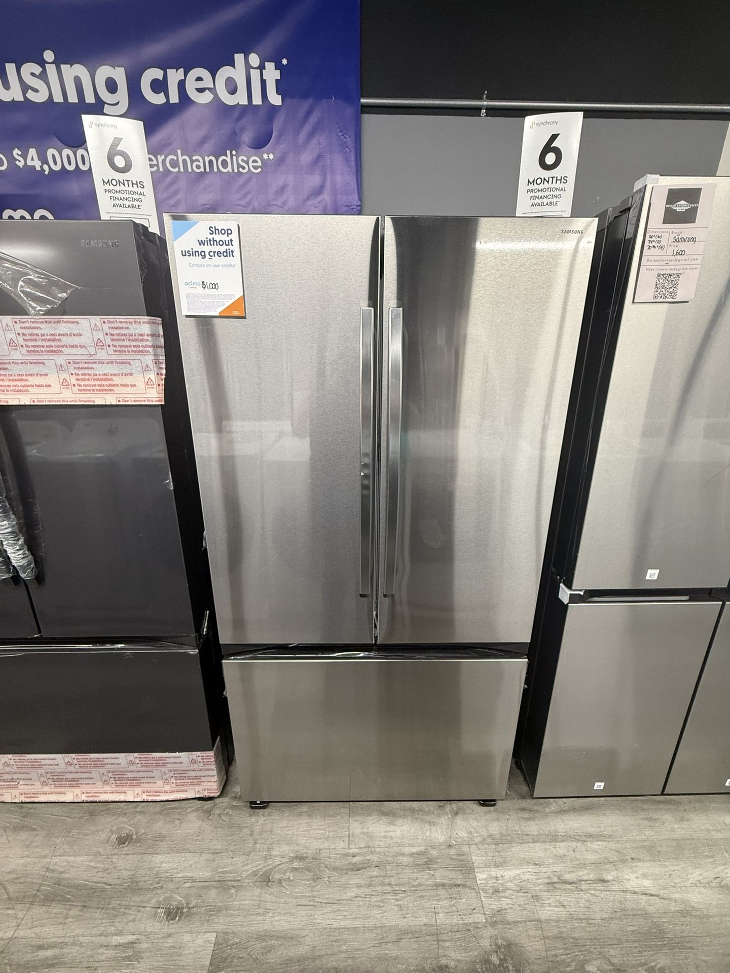 Samsung 27 cu. ft. French Door Counter Depth Smart Refrigerator with Dual Auto Ice Maker Stainless Steel