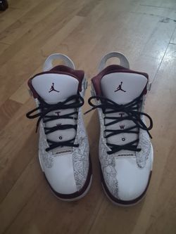 Nike Air Jordan Dub Zero Shoes White Cherrywood Red  Men's Size 9