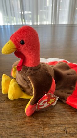 Vintage 1996 Ty Beanie Baby "Gobbles" The Turkey – Mint w/ Tag & Protector! 🦃