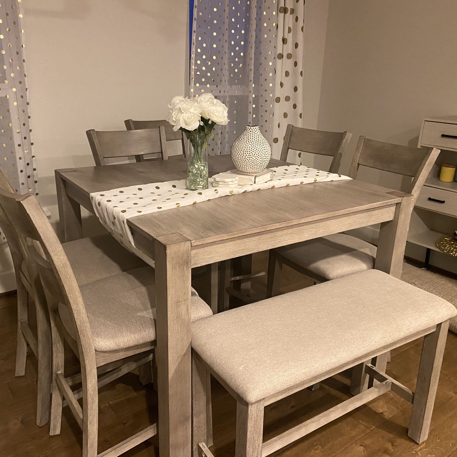 Square High Dining Table (sits 8)