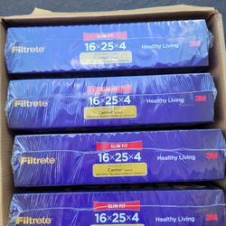 Hvac FILTERS (4) 16 X 25 X 4 FILTRETE