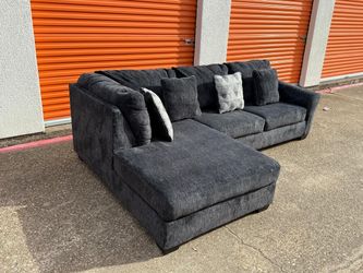 Dark Gray Sectional Sofa with Chaise