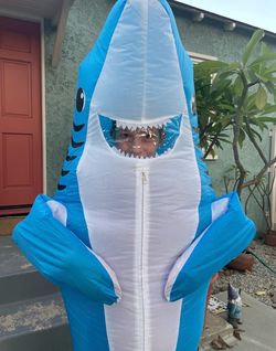 Shark blow up costume