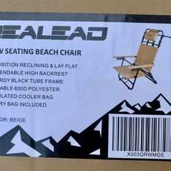 Reclining Beach Chairs for Adults - Extendable High Back Low Profile Beach Chair