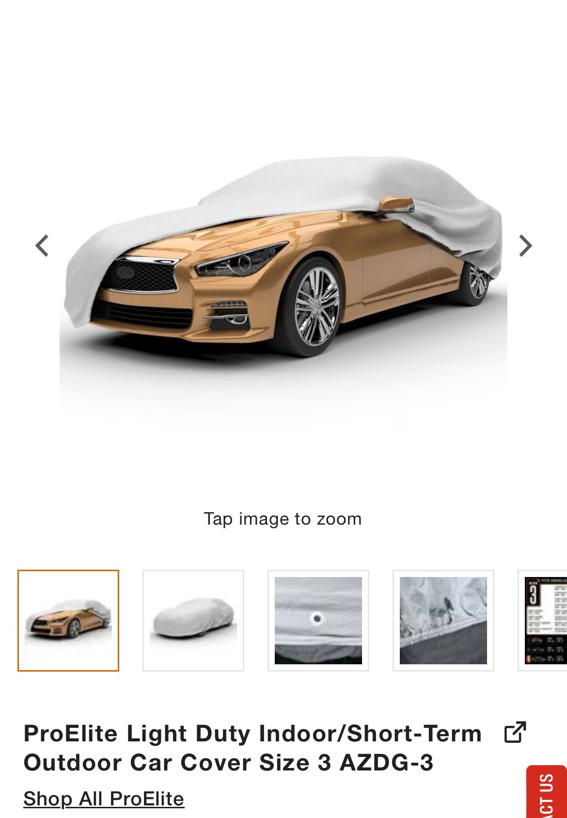 Light Duty Indoor/Short-Term Outdoor Car Cover Size 3