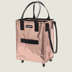 Hulken Rose Gold Medium Foldable Rolling Tote Bag