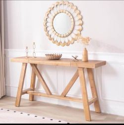Farmhouse A- frame Wood Console Table - Natural🌱