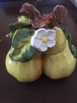 Pear-Shaped Ceramic Cookie Jar