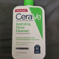 2 CeraVe Hydrating Facial Cleanser for Normal to Dry Skin, Daily Face Wash for Dryness (16oz Bottle) FOR $12