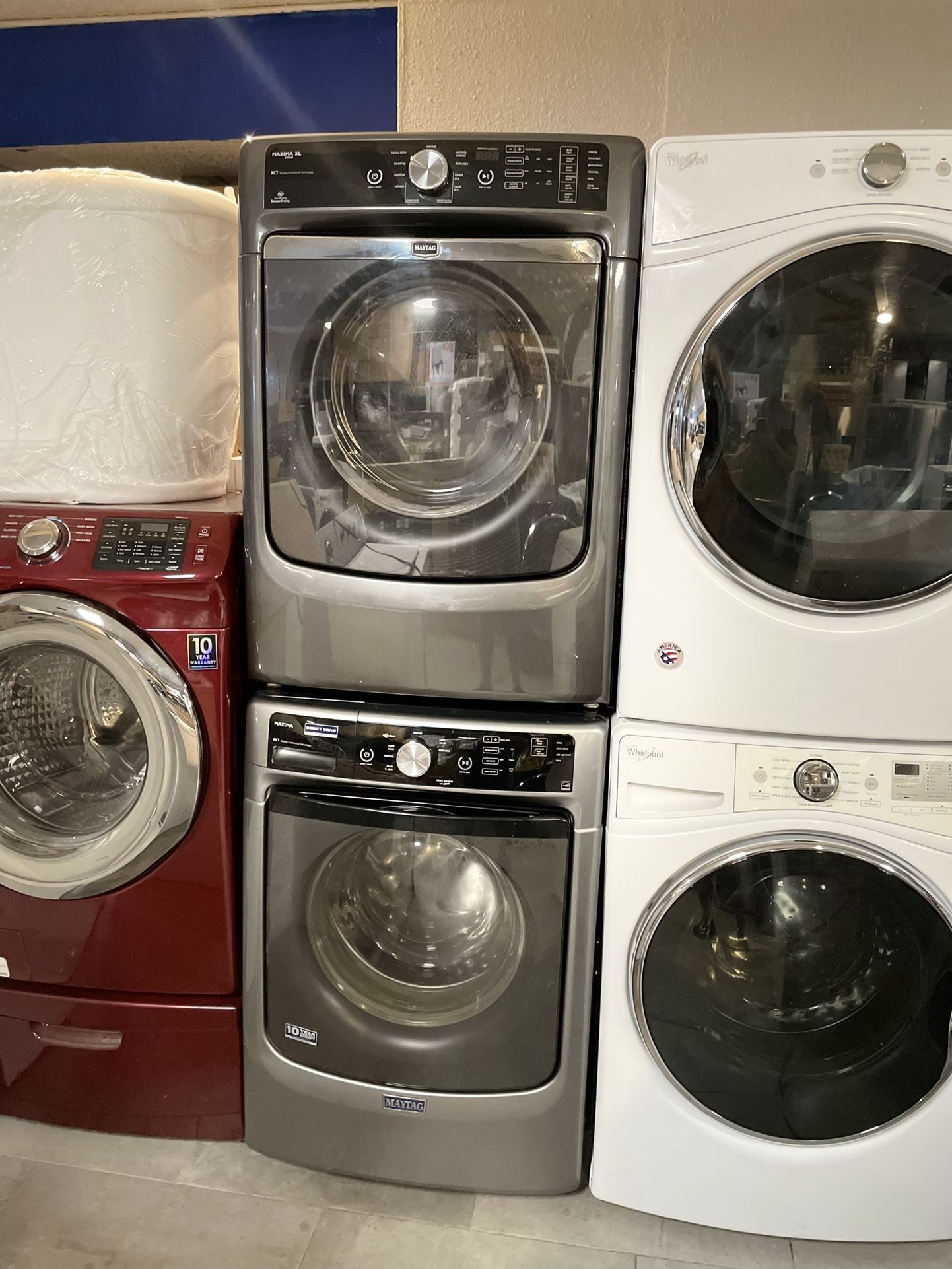 Maytag Washer And Dryer Set Front Loader Built In Steamer