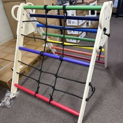 Toddler Indoor Climbing Toys, Wooden Gym Playset