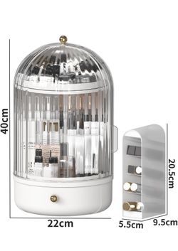 Skincare Organizers with Lids, 360 Rotating Makeup Storage Organizer with Lipstick Holder,Cosmetics!
