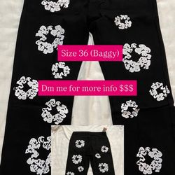 Black Denim Tear Pants  