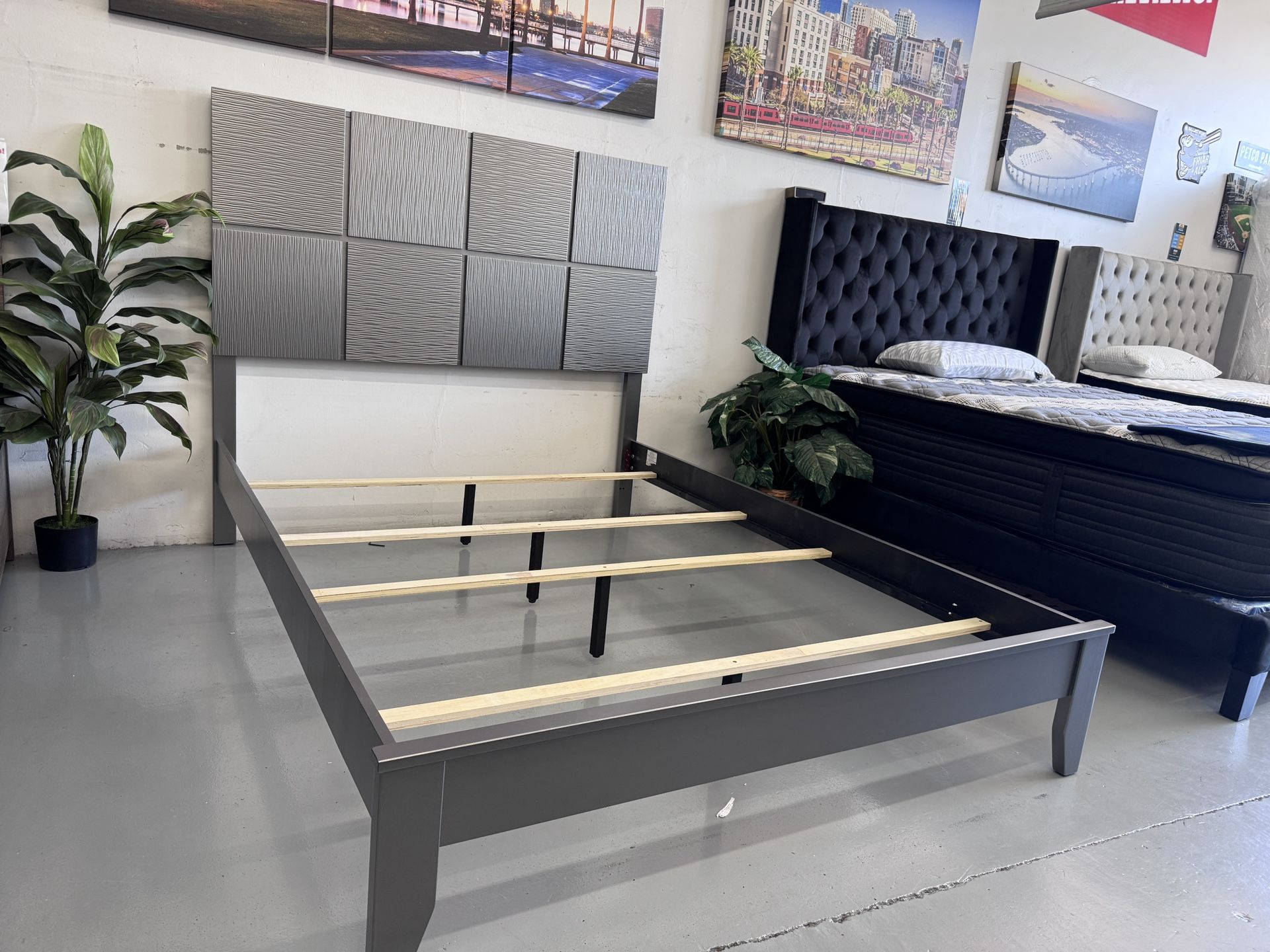 Queen Bed Frame Modern Look In 2 Colors BRAND NEW $228