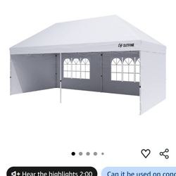 10'X20' Pop Up Canopy Gazebo Commercial Tent with 4 Removable Sidewalls, Stakes X12, Ropes X6 for Patio Outdoor Party Events

