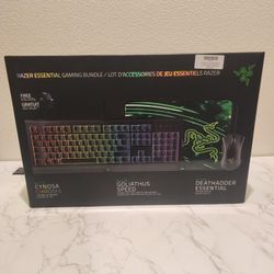 Razer Essential Gaming Bundle Cynnosa Choma Keyboard, Deathadder Essential Mice, Goliathus Speed Mousepad