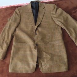 Hart Schaffner Marx X Loro Piana Blazer Jacket Beige Worsted Cashmere Size 42L