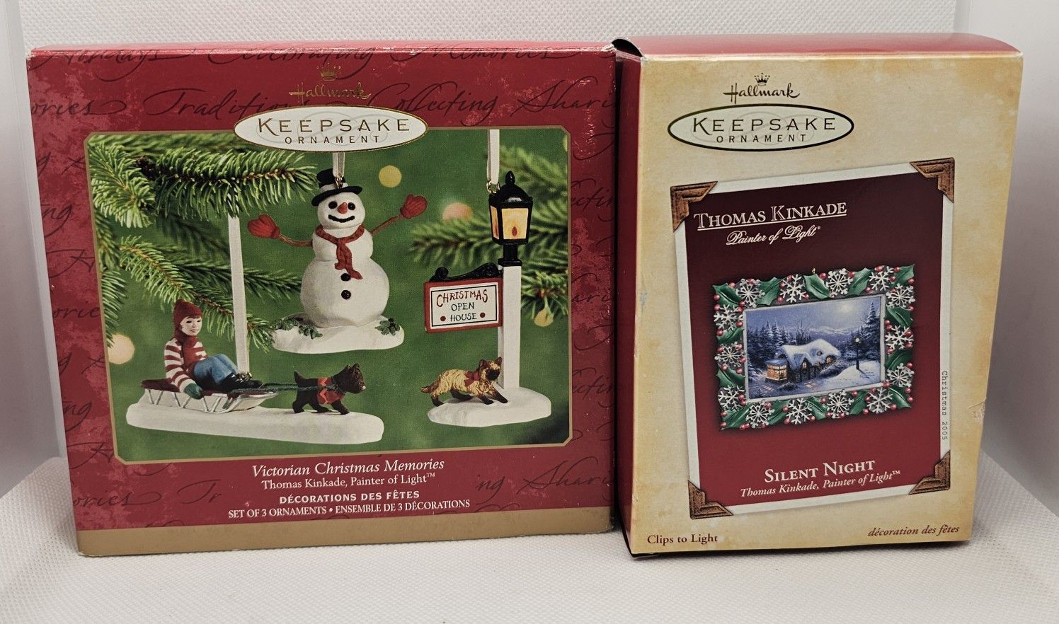 4 New Hallmark Keepsake Thomas Kinkade Victorian Christmas Memories Set Lot box

Brand new condition, never displayed

Total of 4 ornaments- 

Silent 