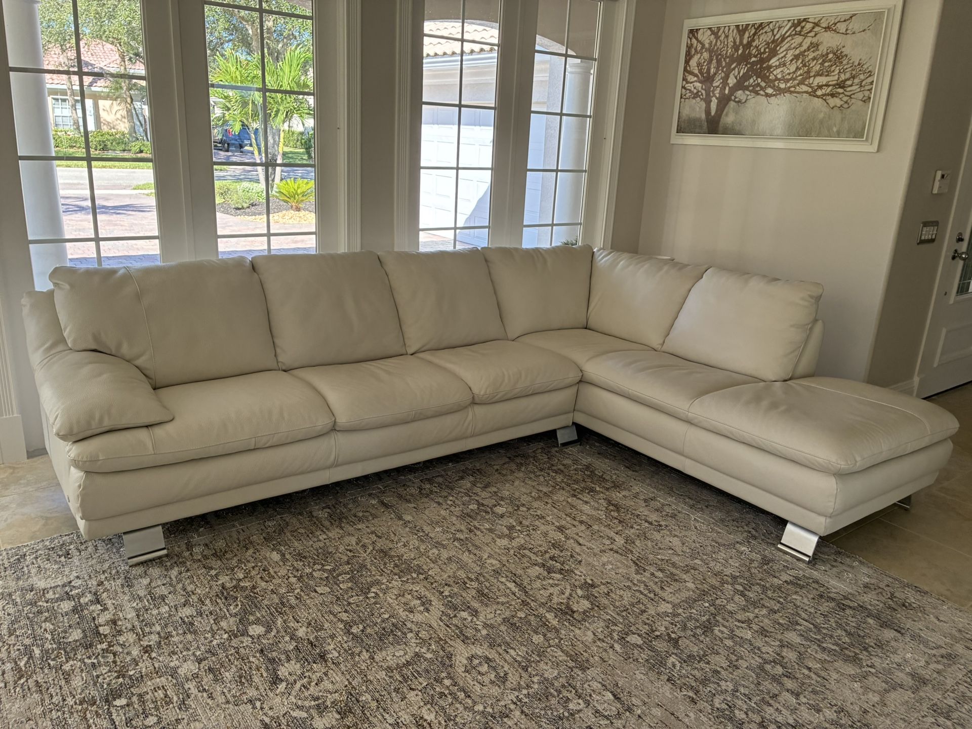 Italian Leather Sectional Sofa