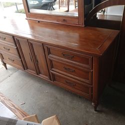 Wood Dresser With Mirror/72x20x32 Inches 