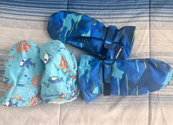 2 Pairs Kids Winter Mittens Lands' End