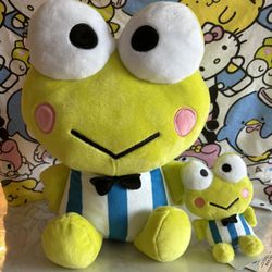 Hello Kitty Sanrio Licensed Plush Keroppi Frog Set 