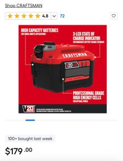 CRAFTSMAN V20 20 -Volt 1 -Pack Lithium-ion ( 9 Ah Battery )